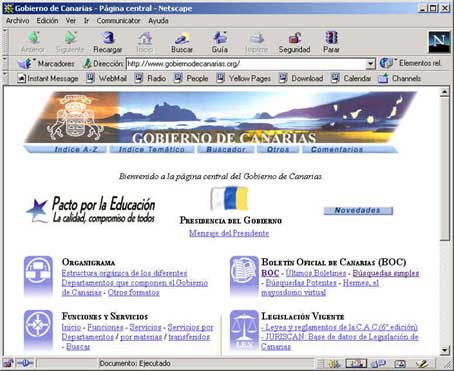 web en navegador Netscape