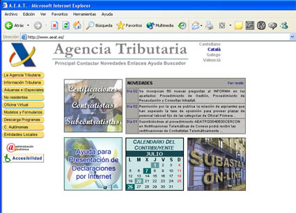 Web de la Agencia Tributaria Española