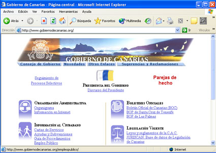 web en el navegador Internet Explorer
