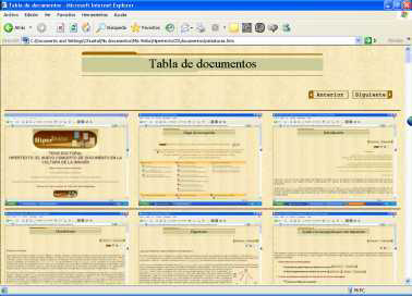 tabla de documentos